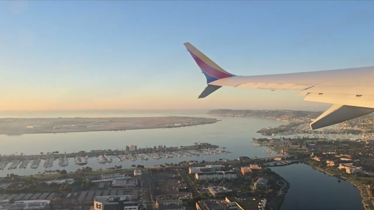 Southwest flight departing San Diego over the Pacific Ocean & landing in Houston... December 7, 2025