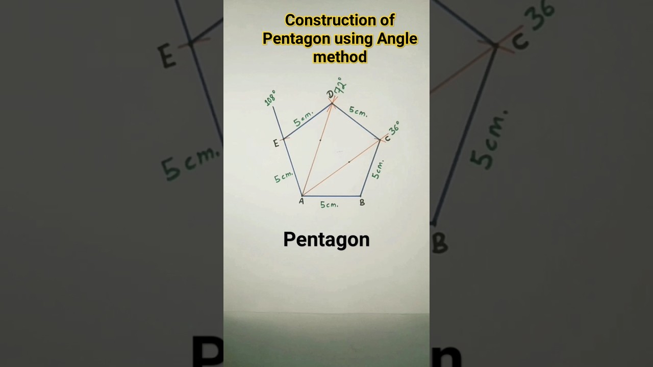 Construction of Pentagon using Angle method || easy trick#viral#shorts