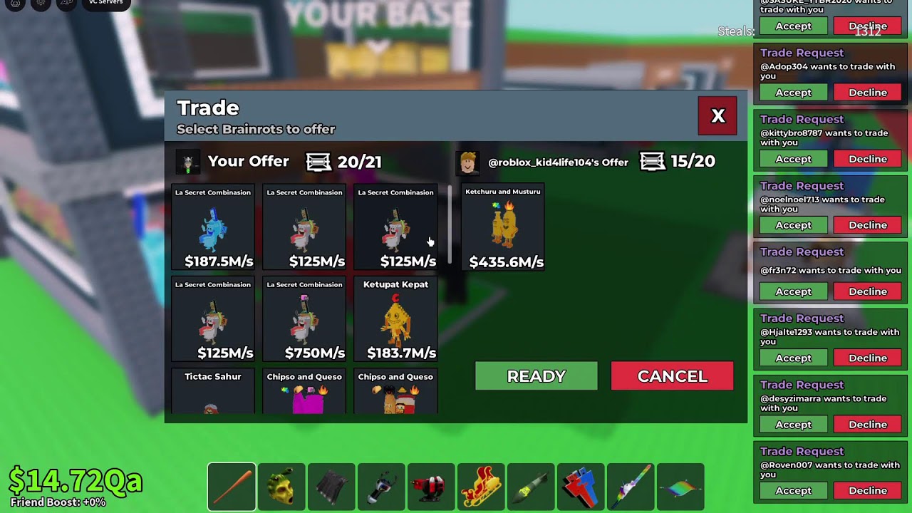 LIVE 🔴 Steal a brainrot roblox. pvp trade giveaways.