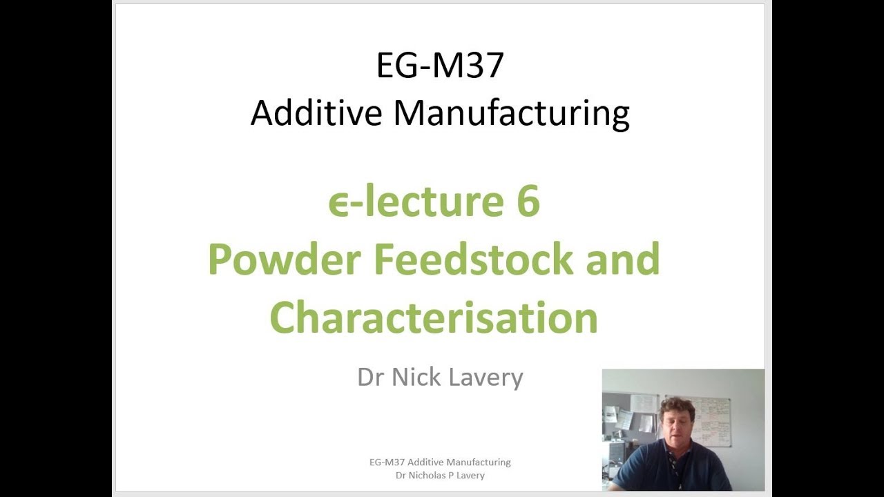E-lecture 6 - Powder Feedstock and Characterisation