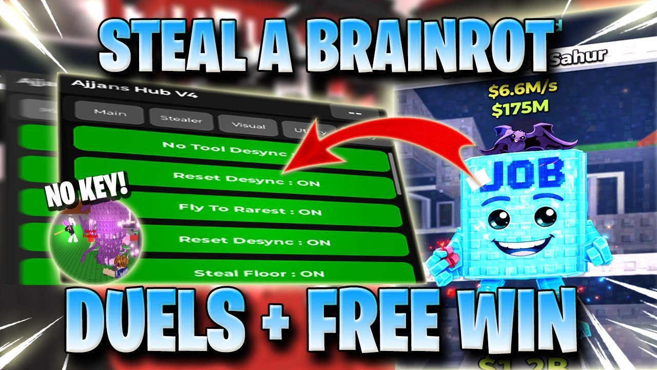 STEAL A BRAINROT SCRIPT *NO KEY* - DUEL WINS! DESYNC V4, ANTI HIT, INVISIBLE, MORE! ✅🥇