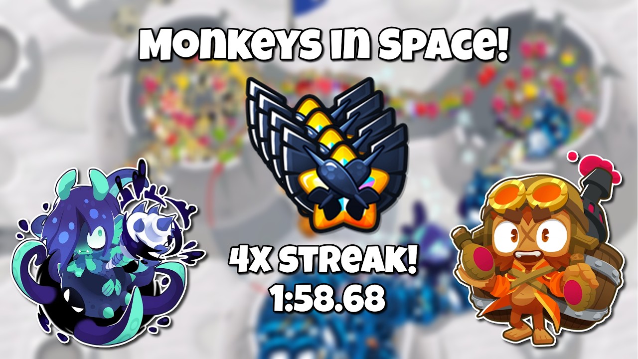 First Place! (4x streak) Monkeys in Space!, BTD 6 Race