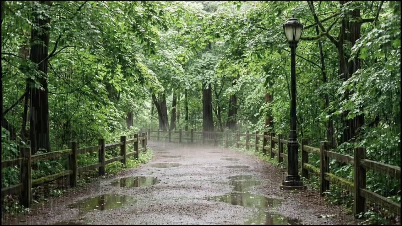 Light Rain Through Woodland Leaves | Peaceful Ambient Audio for Relaxation