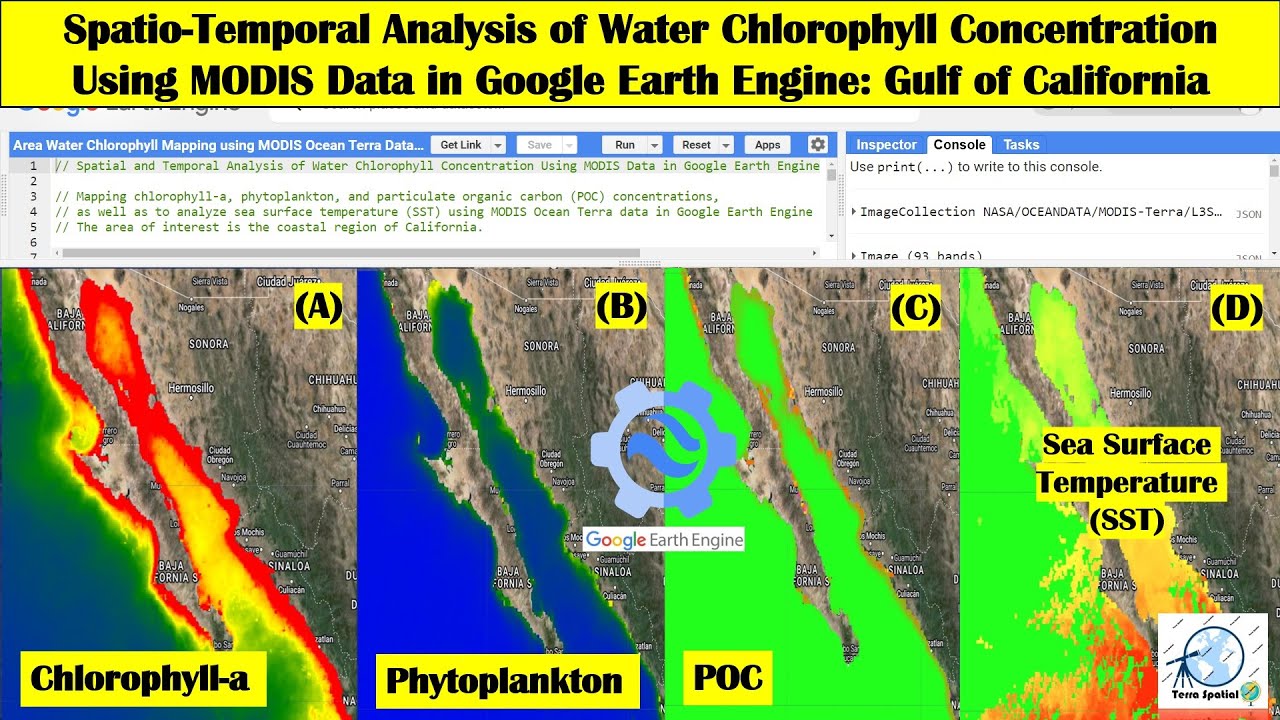 Spatio-Temporal Analysis of Water Chlorophyll Concentration using MODIS Data in Google Earth Engine