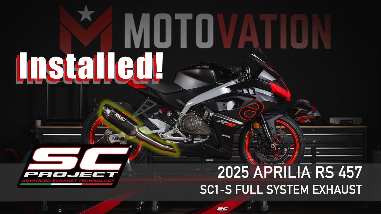Выхлопная система SC-Project SC1-S на Aprilia RS457 | Распаковка • Установка • Звук