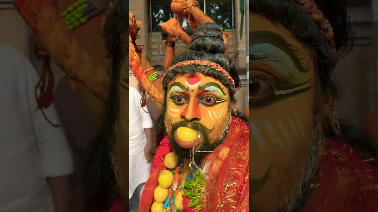 Pothraj Gavu 😳 Kayka at Balkampet Bonalu 🙏 #pothraj #bonalu #golcondabonalu #shorts #shocking