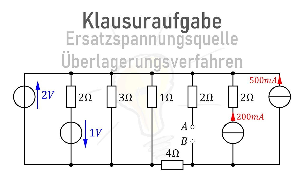 Klausuraufgabe Elektrotechnik (Ersatzspannungsquelle/Überlagerungsverfahren)