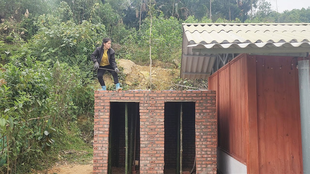 Single Girl Builds Her Own Bathroom and Toilet with Bricks | Unbelievable!