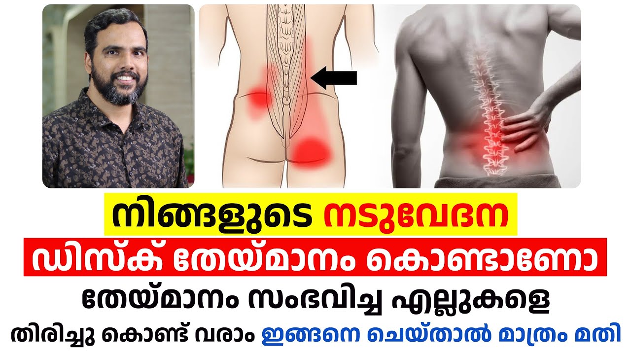 നിങ്ങളുടെ നടുവേദന ഡിസ്ക് തേയ്മാനം കൊണ്ടാണോതേയ്മാനം സംഭവിച്ച എല്ലുകളെ തിരിച്ചു കൊണ്ട് വരാം Dr Nishad