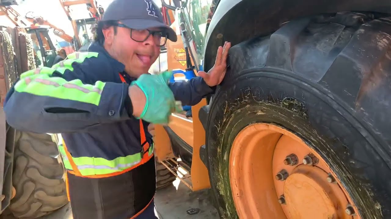 Como sellar fuga de aire de llanta de Backhoe 19.5-24L