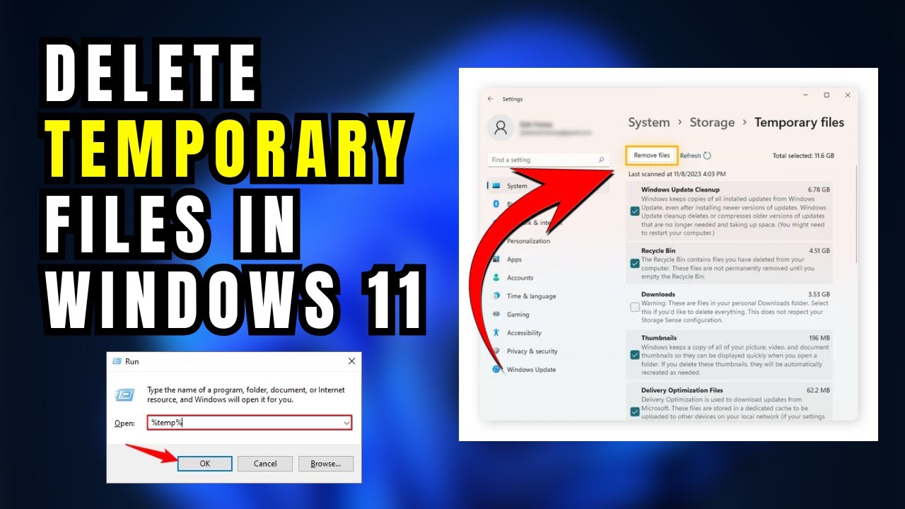 Clear Temporary Files in Windows 11 | Free Up Storage For Better Performance