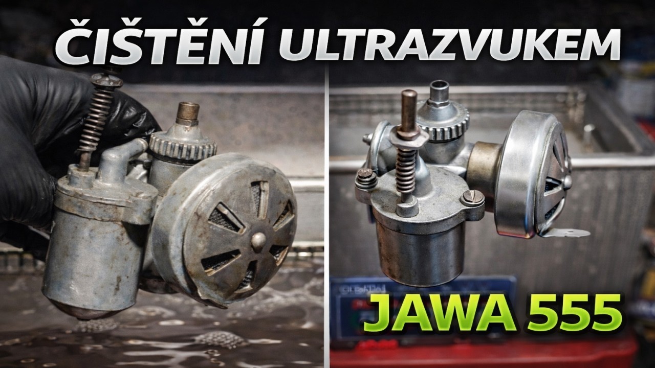 Čištění ultrazvukem - karburátor a hlava na jawu 555.