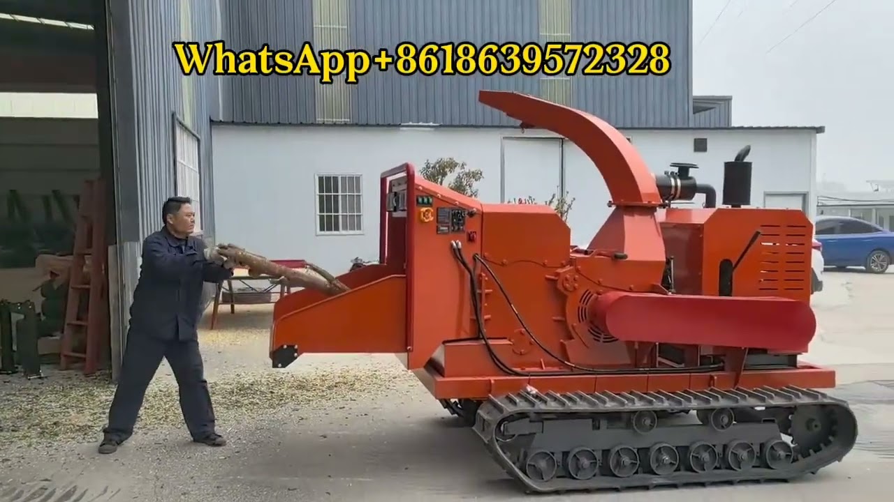 Mobile Branch Grinder Customer Production and Use Site#Branch #Bamboo #woodchipper