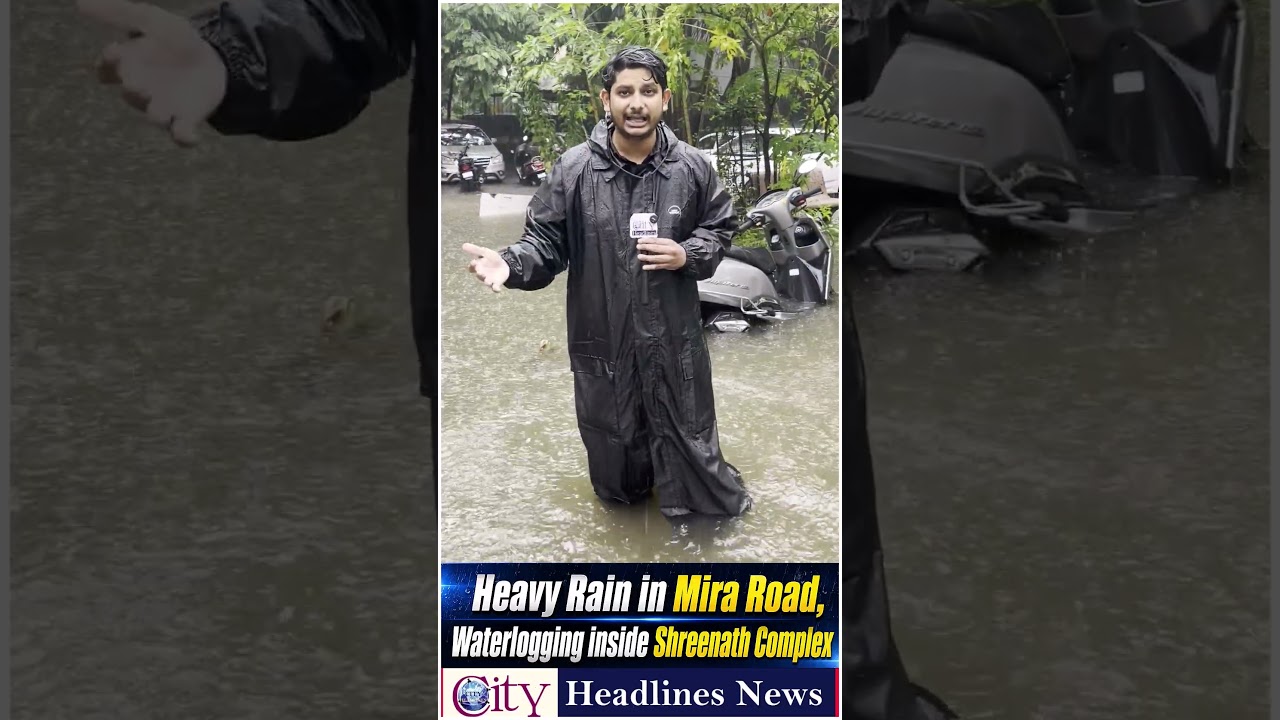 Heavy Rain in Mira Road, Waterlogging inside Shreenath Complex