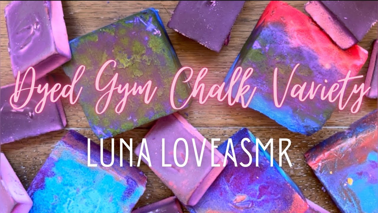 Dyed Gym Chalk Blocks & Bars | ASMR | 🌈