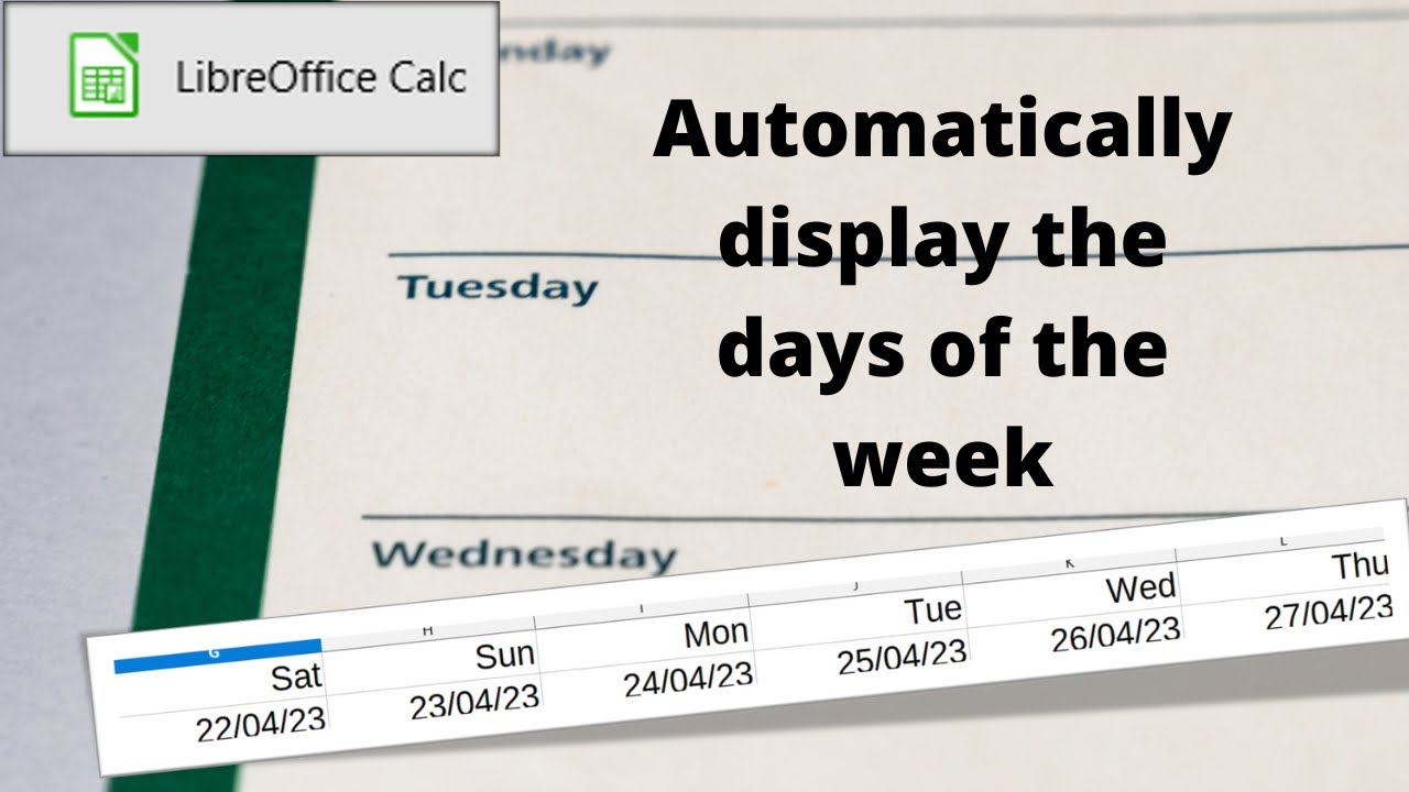 Do you know how to display the days of the week automatically?