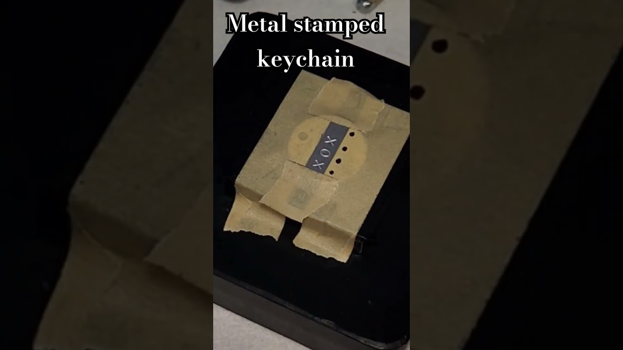 metal stamping, keychain edition. #handstamped #customkeychain #impression