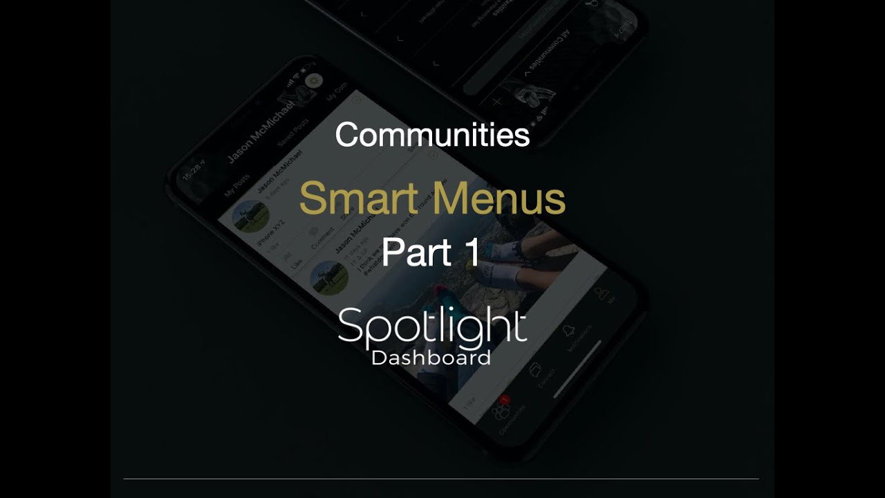 Dashboard - Smart Menus Part 1