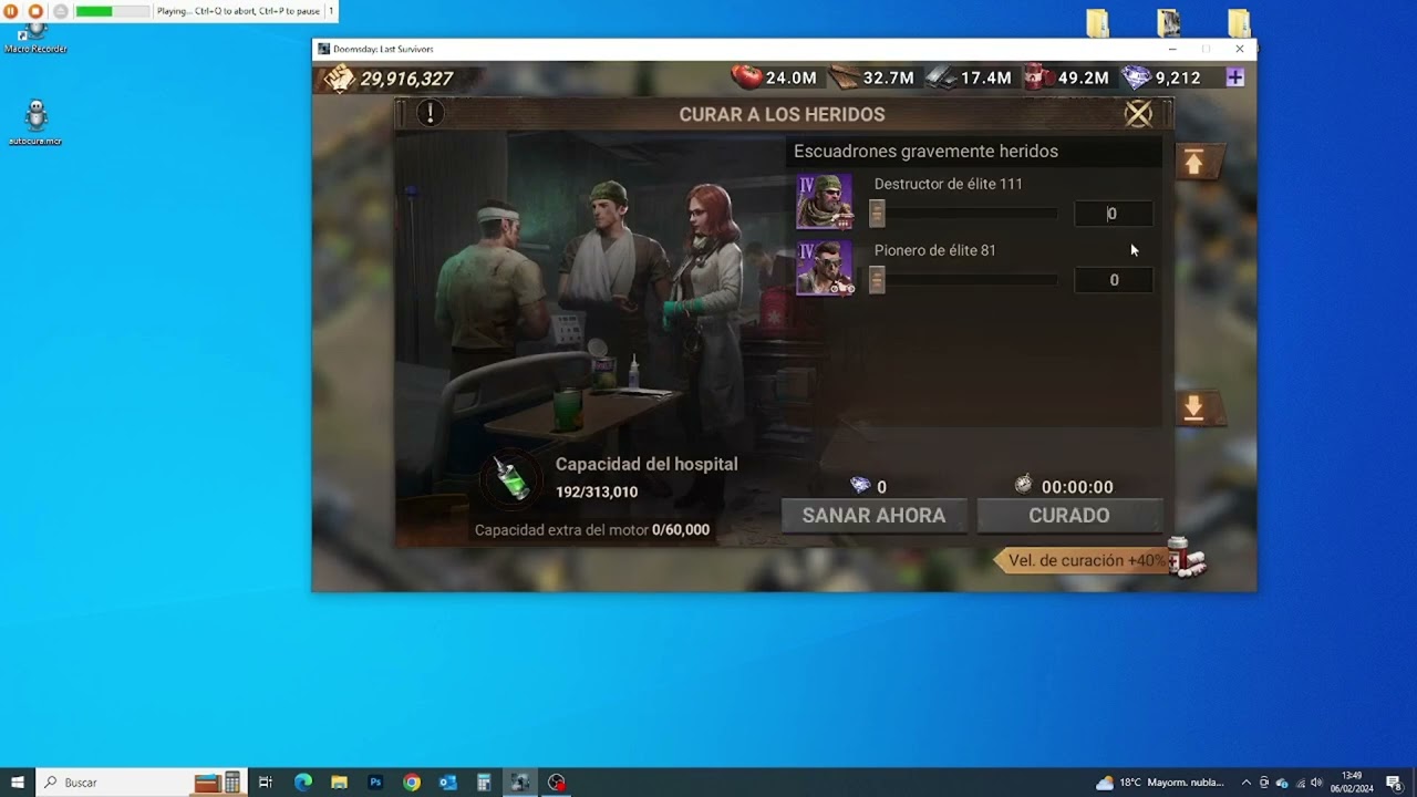 Macro Autocura para Doomsday Last Survivor