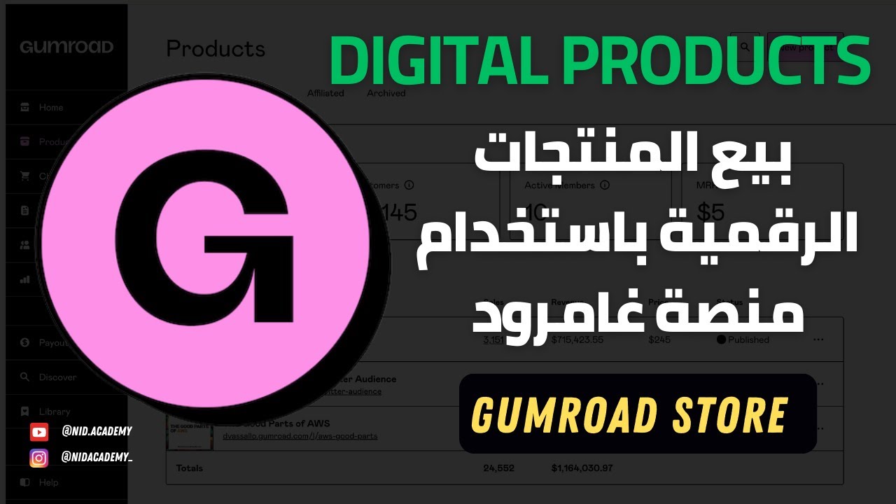 Gumroad - بيع المنتجات الرقمية باستخدام منصة جمرود