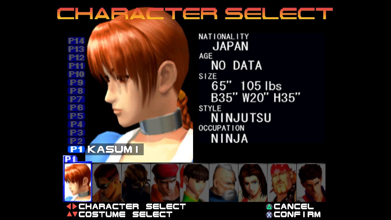 Dead or Alive (PS1) - Kasumi - Tournament Mode [Longplay]