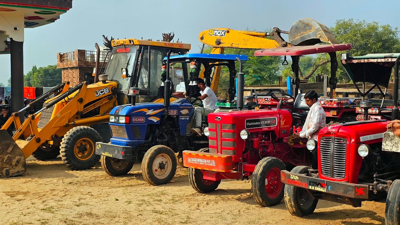 JCB 3dx Eco Backhoe Loading Mud in Trolley New Holland 3630 Eicher 480 Mahindra 575 Sonalika Kubota
