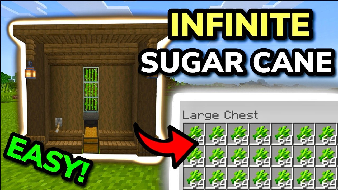 AESTHETIC 26.1+ SUGAR CANE FARM TUTORIAL in Minecraft Bedrock