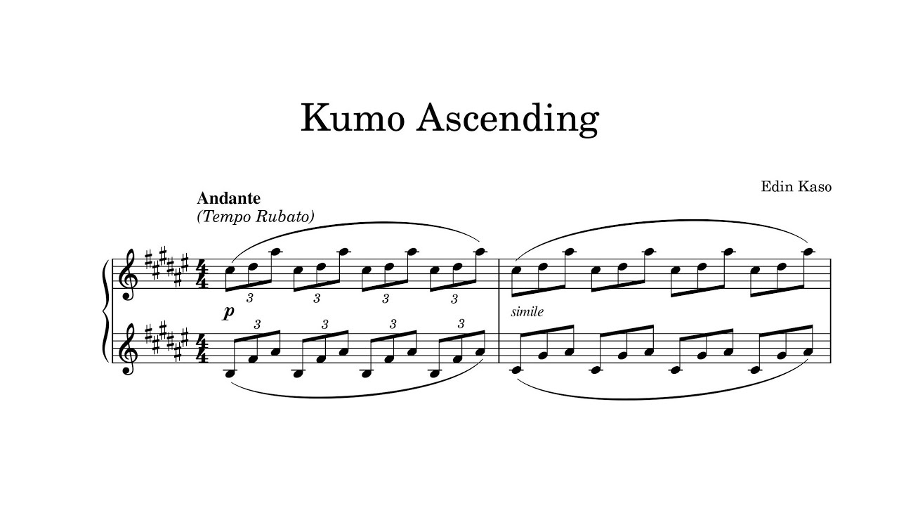 Kumo Ascending | Original Piano Composition (Sheet Music Video) - Edin Kaso