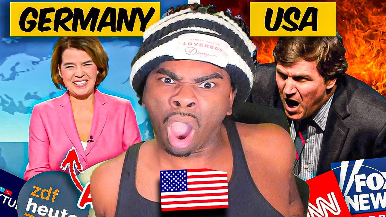 American Reacts to Differences Watching GERMANY NEWS vs AMERICAN NEWS