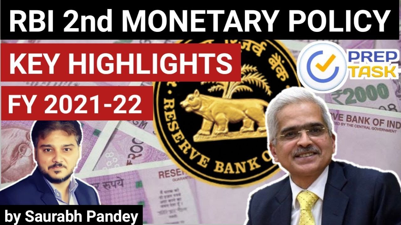 RBI Second Bimonthly Monetary Policy 2021-22, Economy Current Affairs for UPSC, Bank Exam I PREPTASK