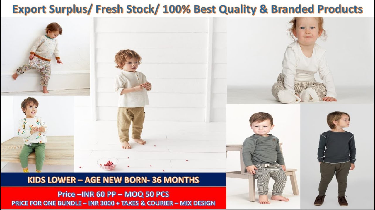 📞9867507212 ▪️ KIDS LOWER &ndash; AGE NEW BORN -36 MONTHS - Surplus Clothes Mumbai | WHOLESALE