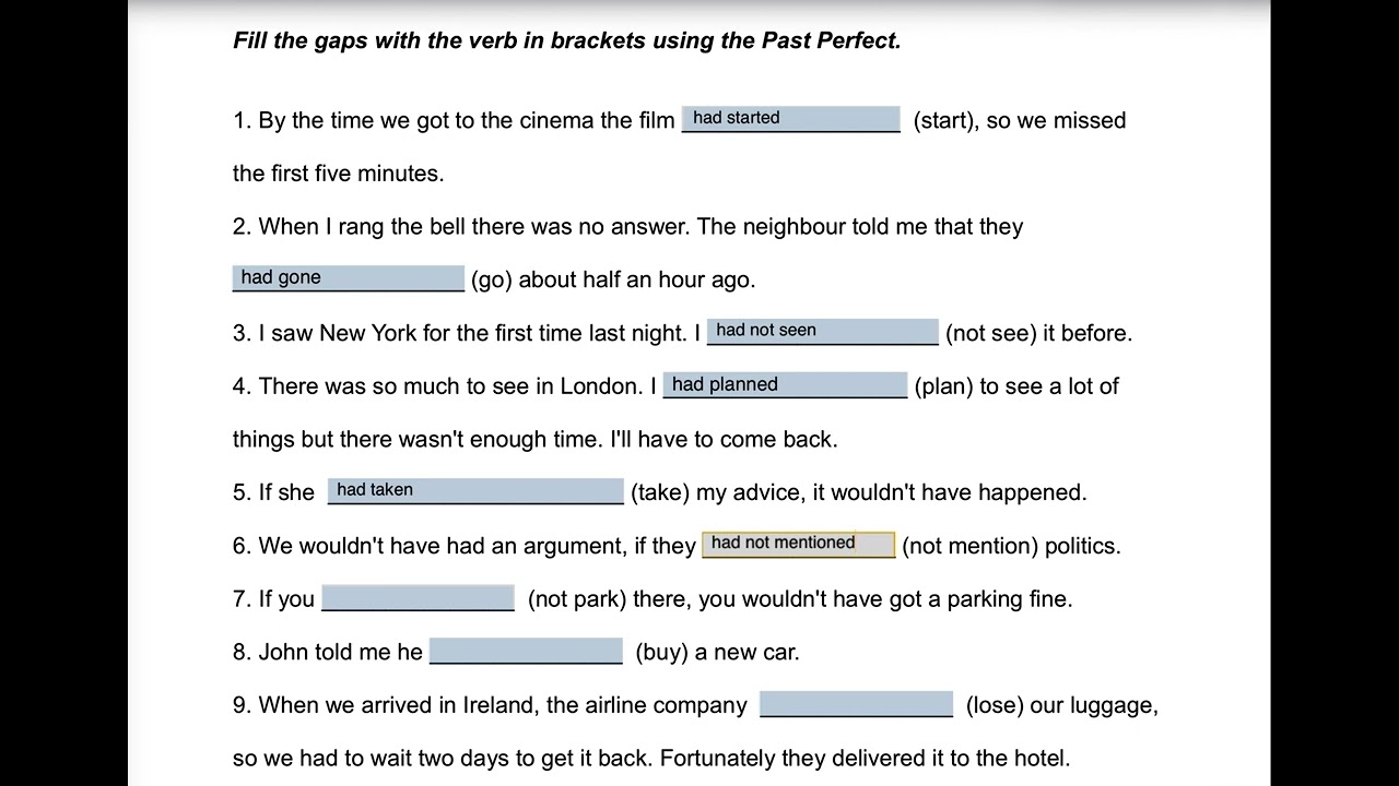 Past Perfect Simple/ Exercises Part2// #english #ingilizce #exercises #pastperfecttense #keşfet 