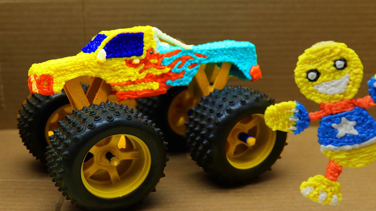 3d pen drawing Buddy Antistress vs Monster Truck. Kick the Buddy. DIY