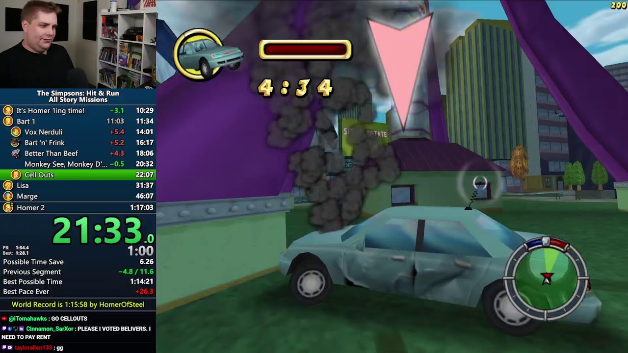 Simpsons: Hit & Run All Story Missions Speedruns for 1:16