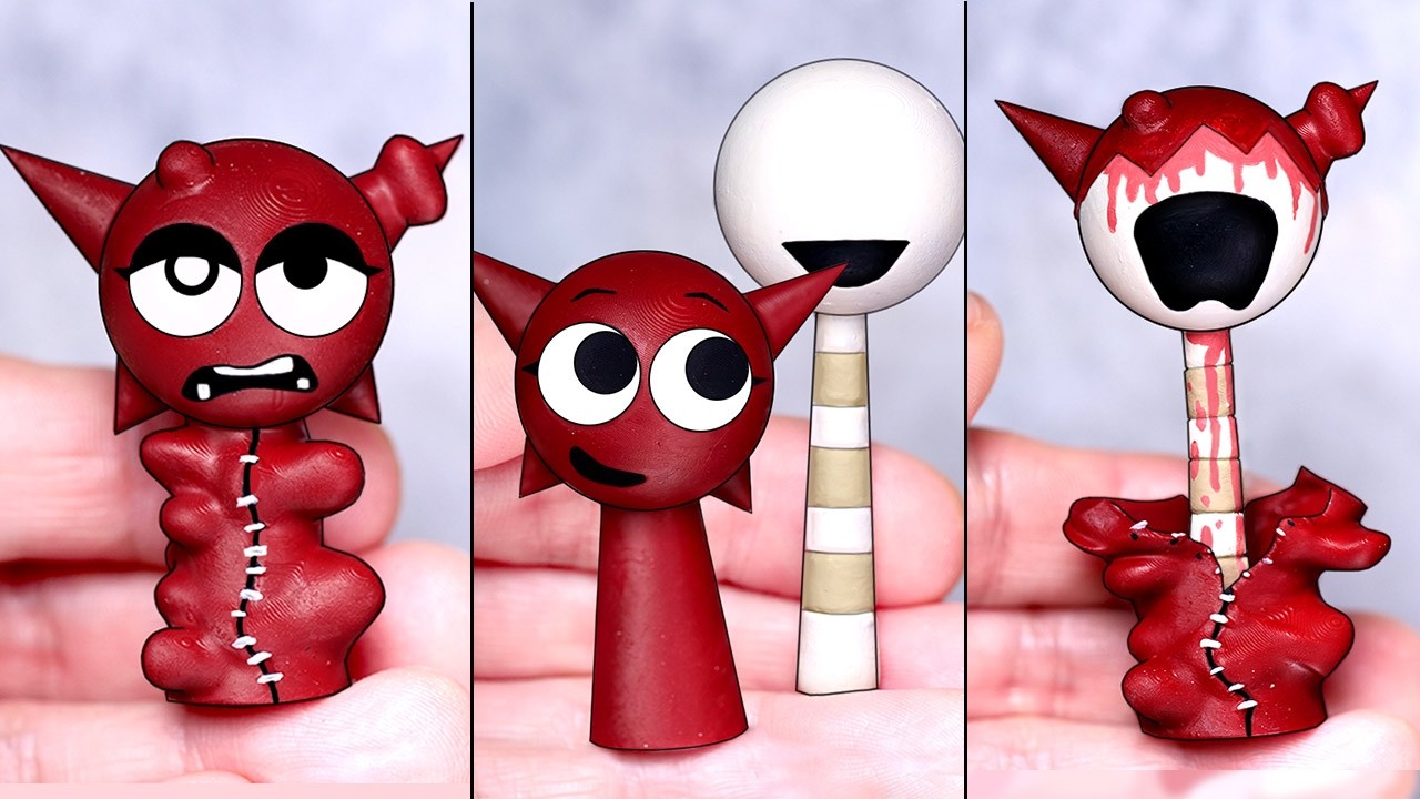 Making SPRUNKI OC Mroona & Wyrum Phase 1-4 Sculptures Timelapse