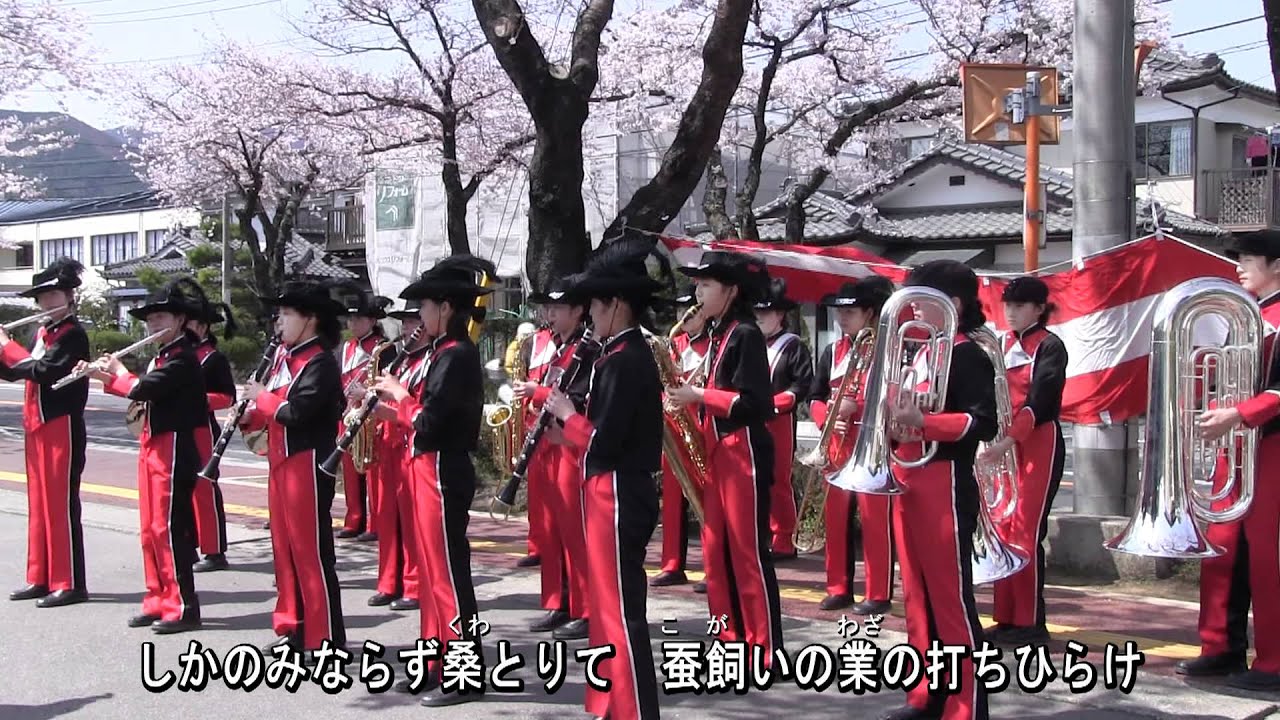 2012/04/21　城前通り桜まつり　辰野中学校吹奏楽部「信濃の国」を演奏