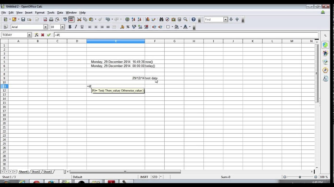Openoffice Spreadsheet - NOW vs TODAY - Avoid the trap