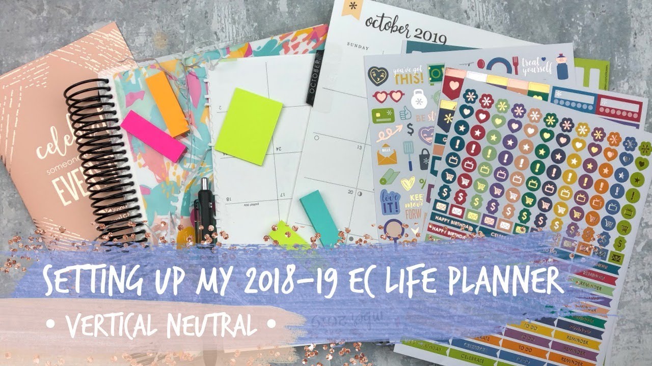 2018-19 erin condren neutral vertical planner set-up! &bull; tattooed teacher plans