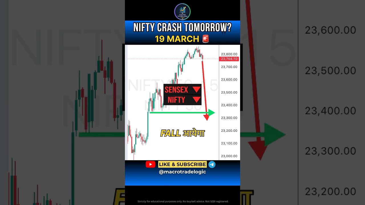 NIFTY CRASH Tomorrow?🔻 19 March #shorts #nifty