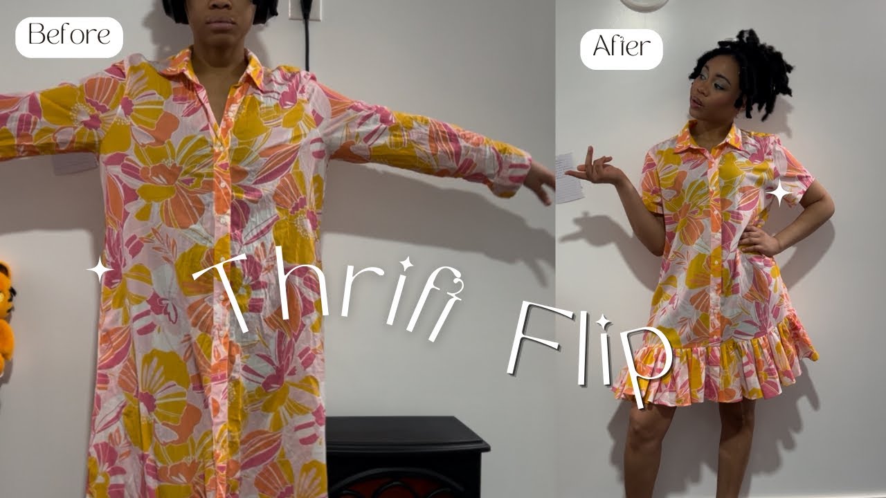 Easy Thrift Flip Idea: Shirt Dress Edition (Beginner Friendly Sewing Tutorial)