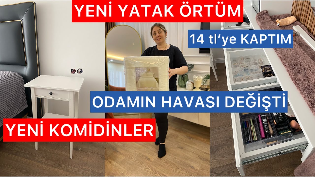 YENİ YATAK ÖRTÜM❌YENİ KOMİDİNLER❌MUHTEŞEM OLDU❌A101’den 14₺’ye KAPTIM❌YENİ ÇEKMECE DÜZENİM❌#evdüzeni
