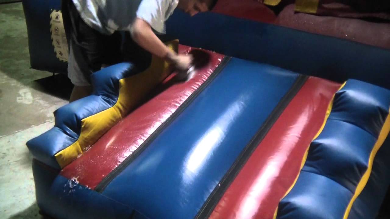 Cleaning a bounce house