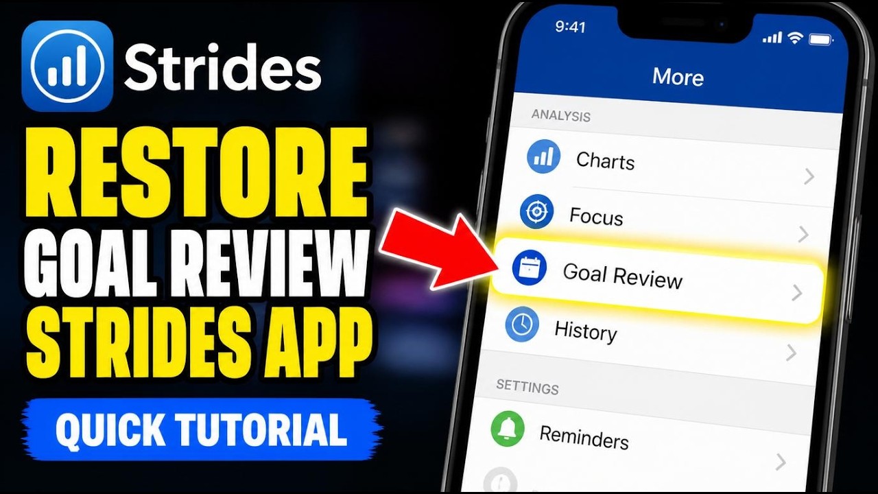 How to restore goal review with Strides app - Quick Tutorial