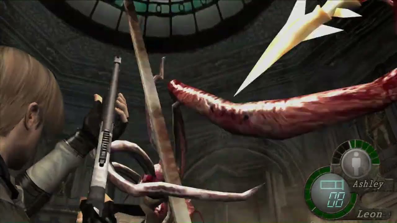 RE4 2005: Shotgun Knights Boss Fight! 🛡️💀 #leon #residentevil6 #RE4 #ResidentEvil4