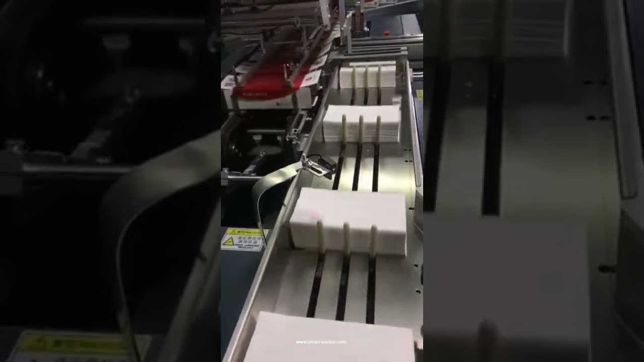 Handtuchpackung Horizontal Automatische F&uuml;tterung Schieben Kartoniermaschine Handtuch Ummantelung