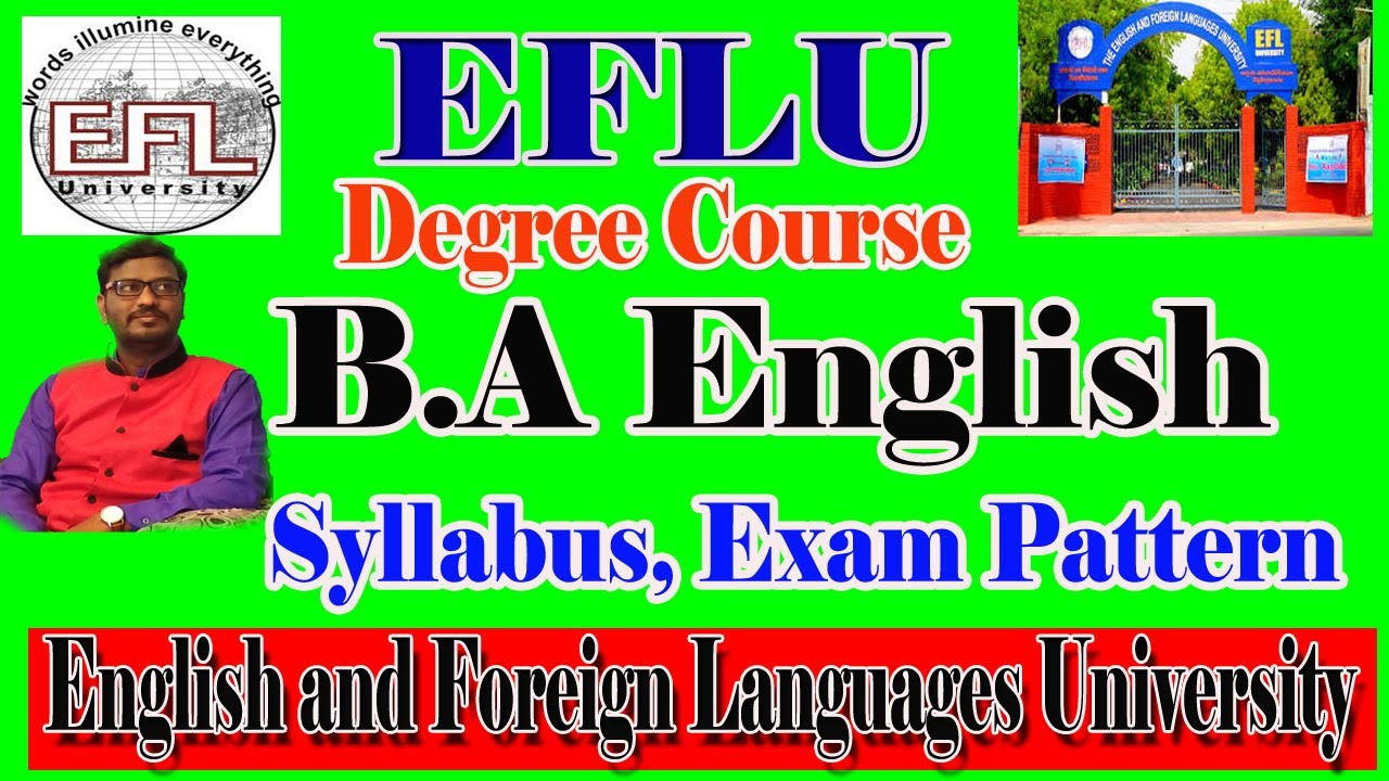 EFLU Degree Course BA English Hons, Special English Model Ideas Rajendhar Bondla YouTube Channel