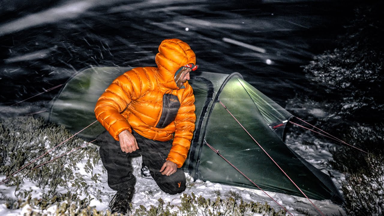 CAMPING In a BLIZZARD - Forced to SHELTER - SNOW Storm Winter Camping