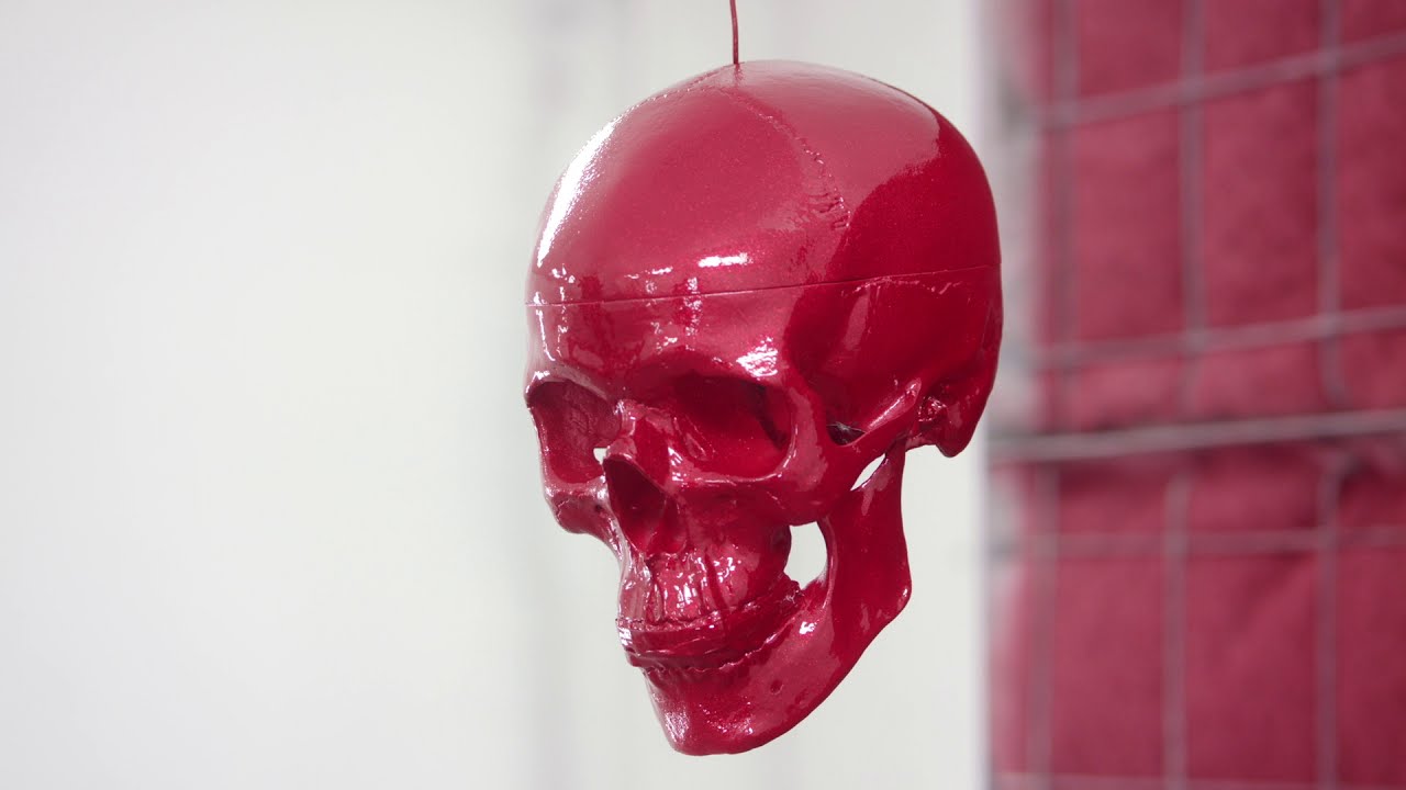 Kustom Paint on a Skeleton?! Metal Flake and Apple Red Kandy with Jumbo Trippin' Flake!