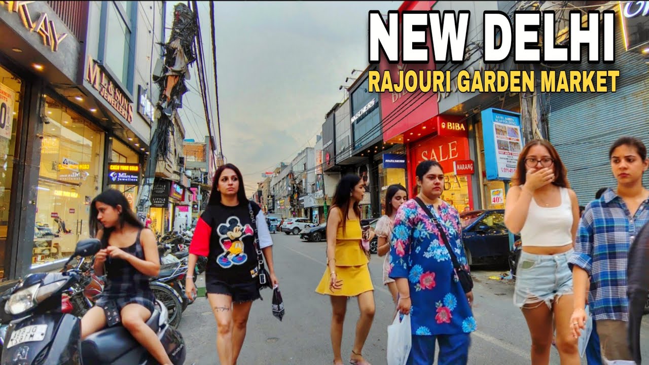4K Walking Tour through Rajouri Garden Market | New Delhi - India