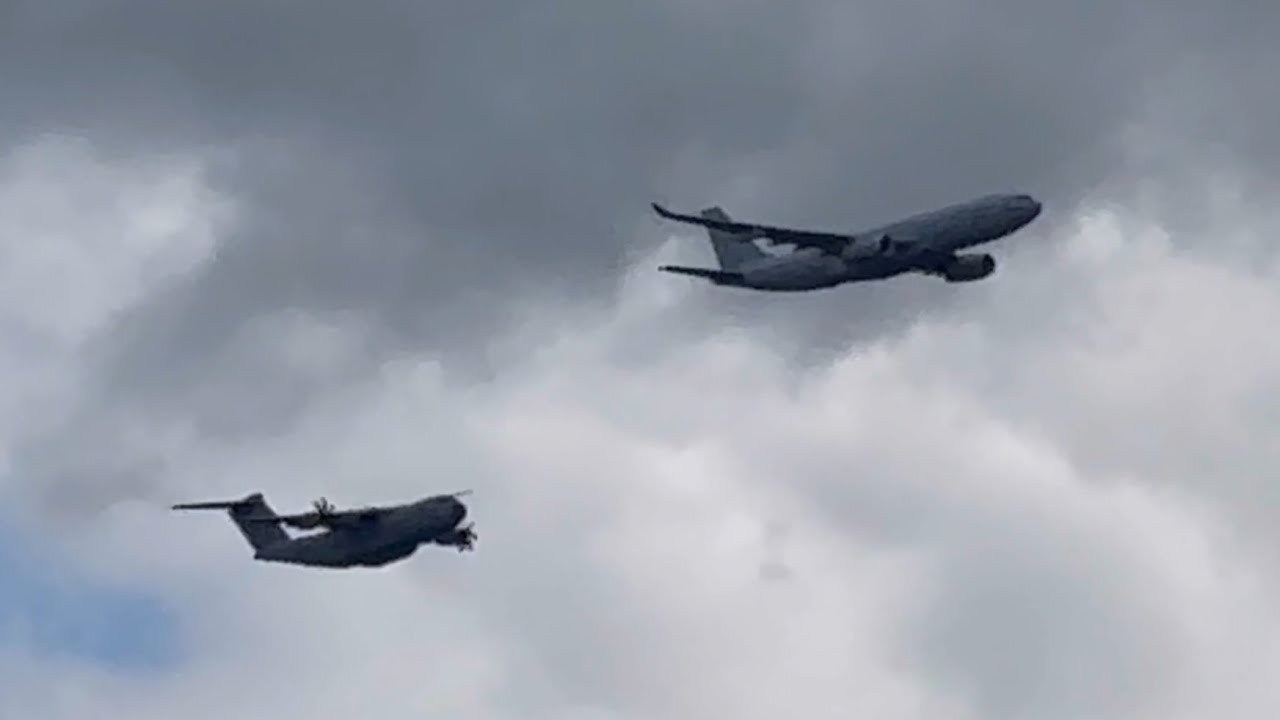 VE Day Fly Past 5th May 2025. Flying over Chelmsford on route to London.